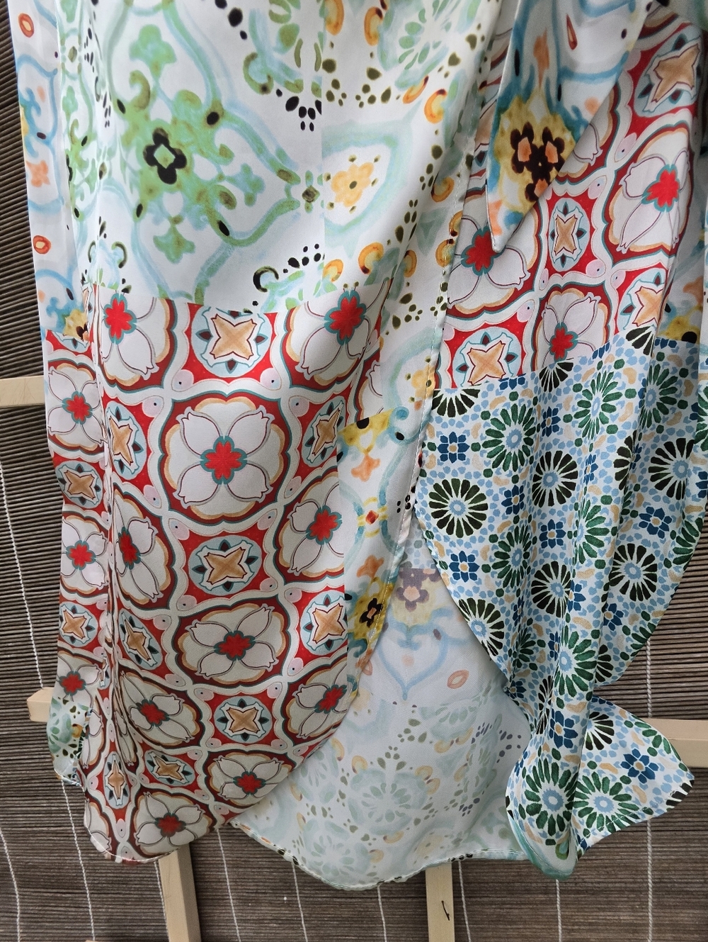 Zara Printed Satin Wrap Skirt with Knot Pareo M - Picture 9 of 10